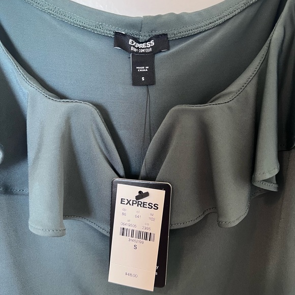 NEW Express Body Contour Sexy Ruffle Bodysuit - new with tags - Small - Picture 3 of 5